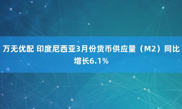 万无优配 印度尼西亚3月份货币供应量（M2）同比增长6.1%
