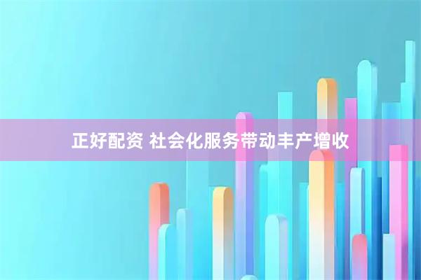 正好配资 社会化服务带动丰产增收