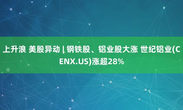 上升浪 美股异动 | 钢铁股、铝业股大涨 世纪铝业(CENX.US)涨超28%