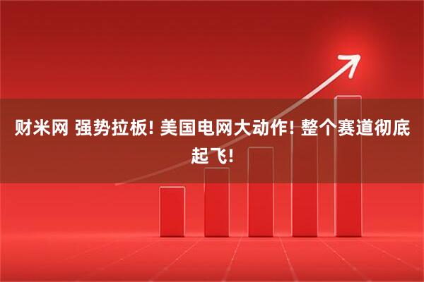 财米网 强势拉板! 美国电网大动作! 整个赛道彻底起飞!